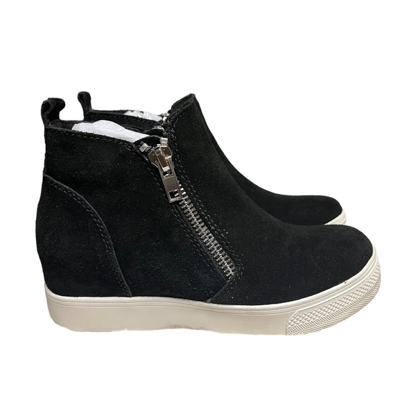 Steve Madden Woman Wedge Black Sneaker Booties 8 - Picture 5 of 8